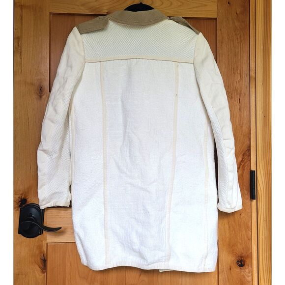Zara Woman White Cotton Jacket XS Pockets Coastal Grandma Quiet Luxury Soft Girl - Picture 2 of 5